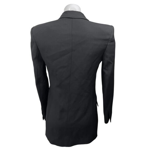 Zara Black Wool Double Breasted Long Sleeve Collar Button Blazer Coat Jacket XS - Picture 2 of 4